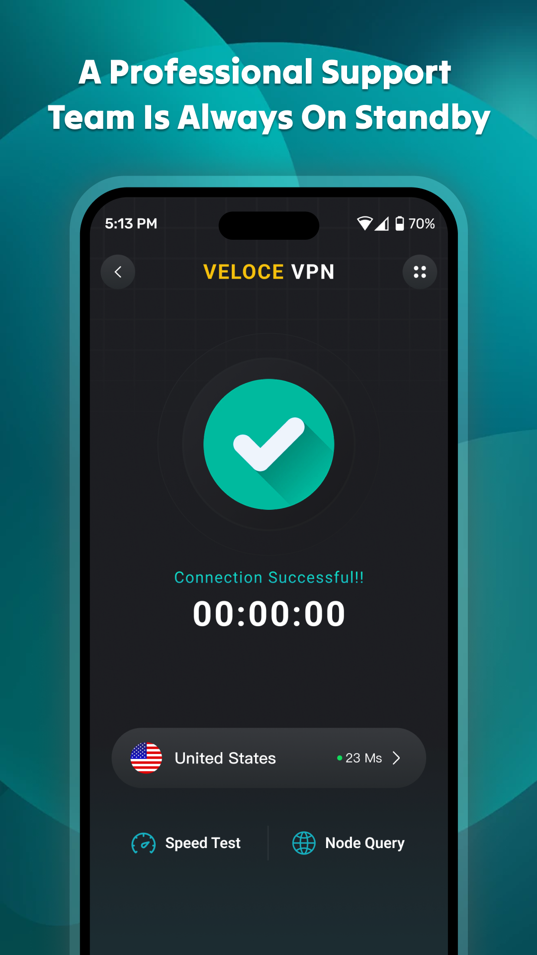 Veloce VPN app screen 3